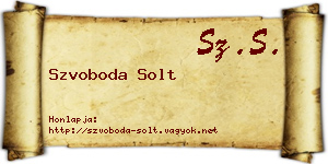Szvoboda Solt névjegykártya